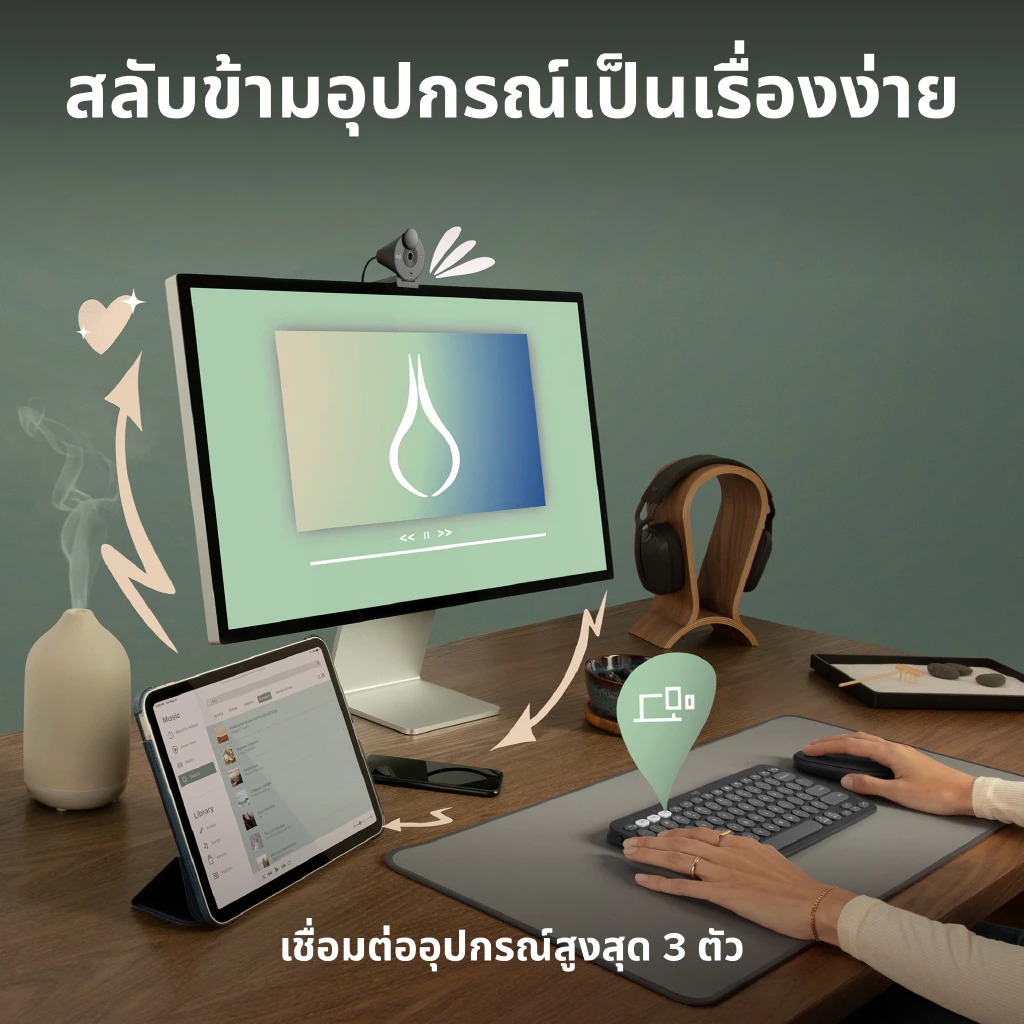 Logitech คีย์บอร์ดไร้สาย